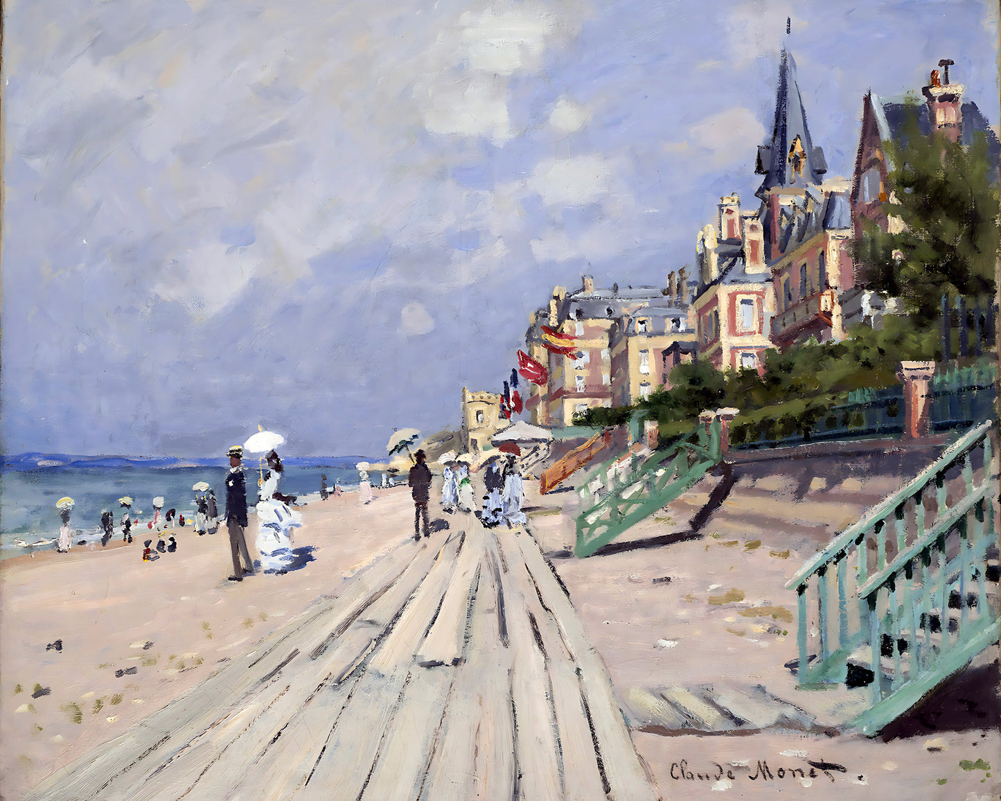 The Beach at Trouville Painting by Claude Monet 8x10" Art Print