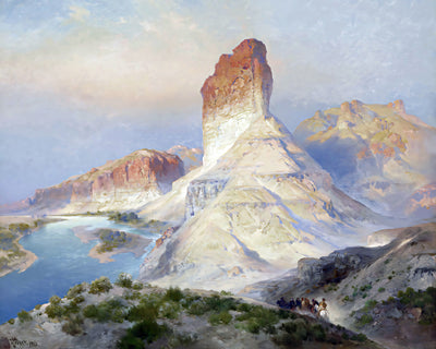 The Castle Rock, Green River, Wyoming Painting by Moran 8x10" Art Print