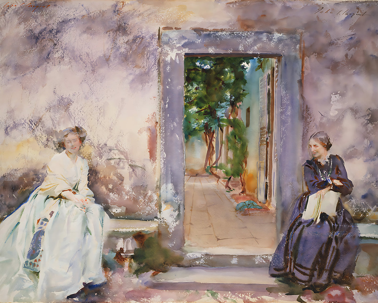 The Garden Wall Painting by John Singer Sargent 8x10" Art Print