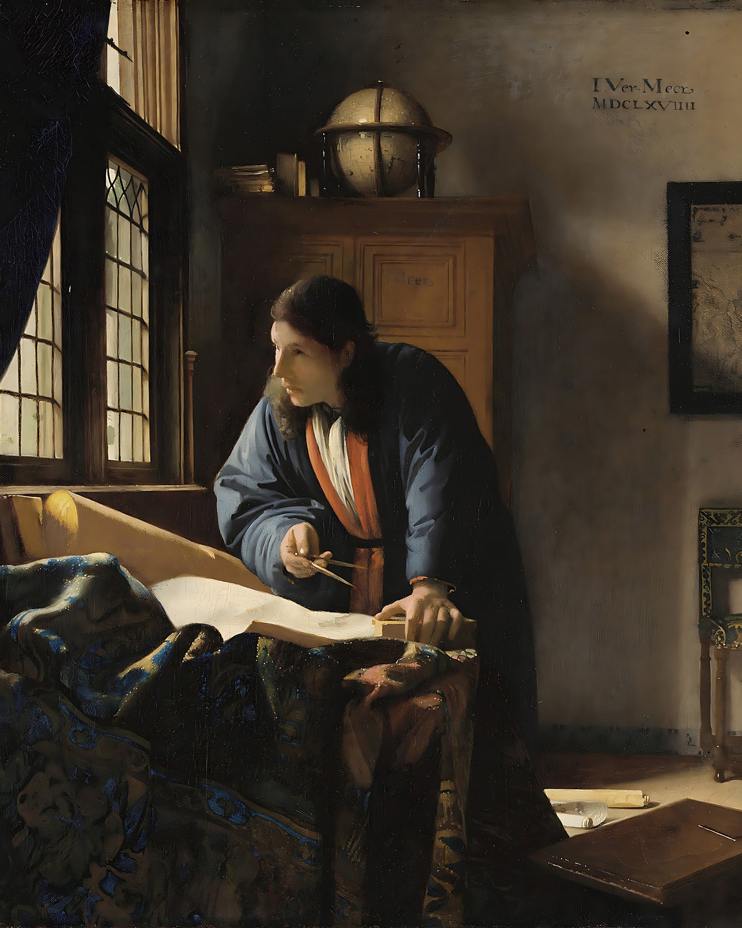 The Geographer Painting by Johannes Vermeer 8x10" Premium Art Print