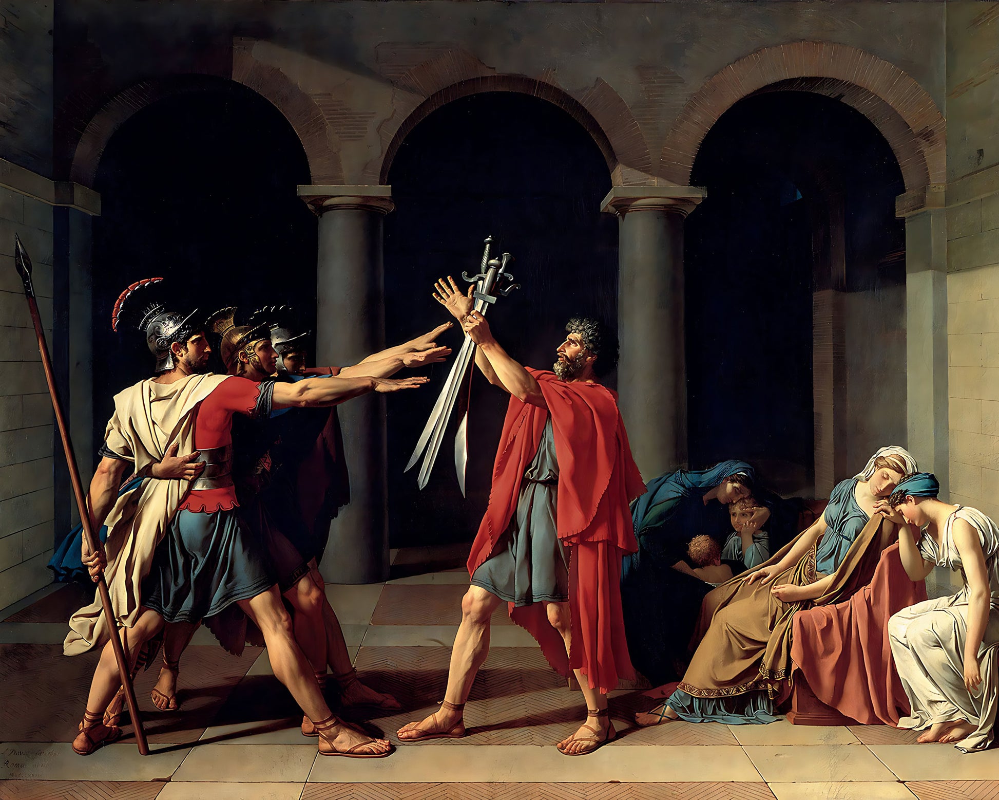 The Oath of the Horatii Painting by Jacques Louis David 8x10" Art Print