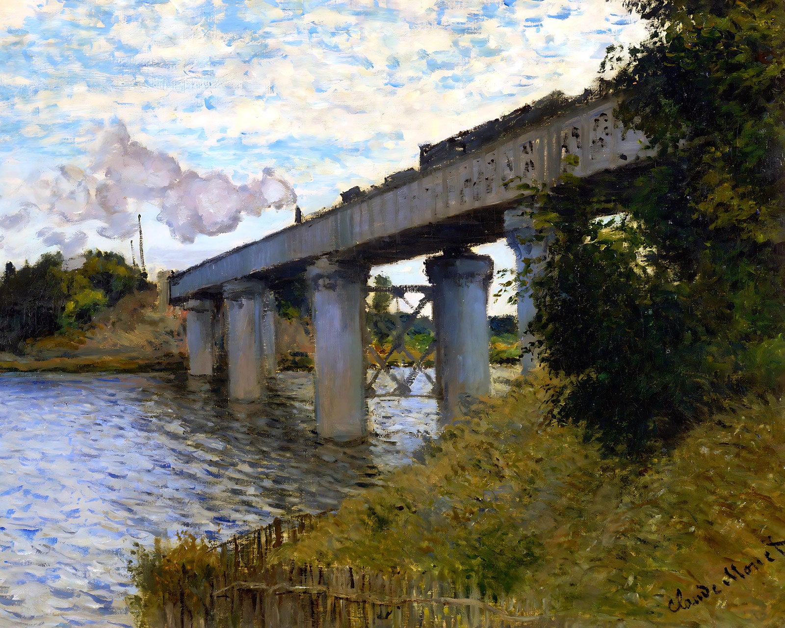The Railway Bridge at Argenteuil (1873) Painting by Claude Monet 8x10" Art Print