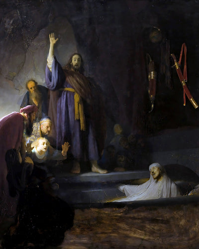 The Raising of Lazarus Painting by Rembrandt 8x10" Bible Art Print