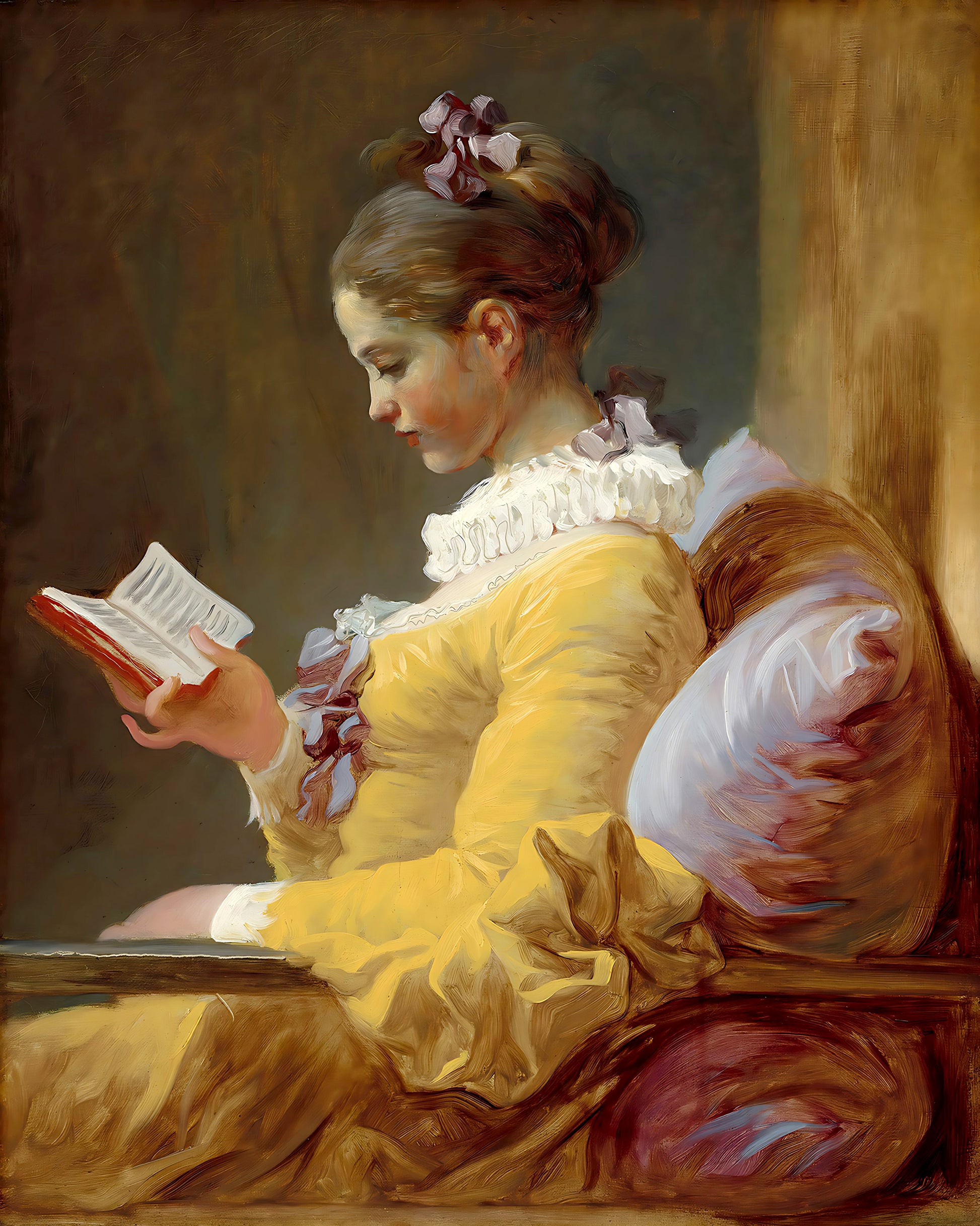 The Reader Painting by Jean-Honoré Fragonard 8x10" Art Print