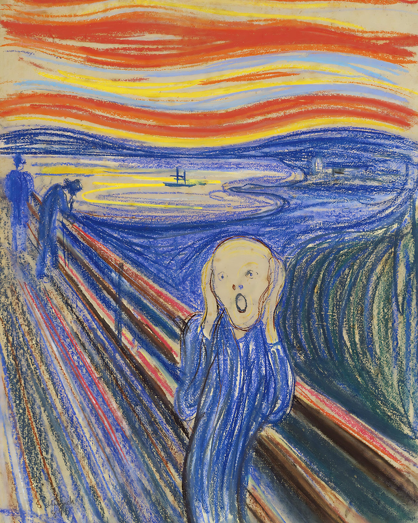 The Scream Painting by Munch (Pastel on Cardboard, 1895) 8x10" Art Print