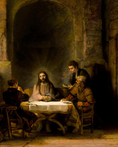 The Supper at Emmaus Painting by Rembrandt 8x10" Jesus Art Print