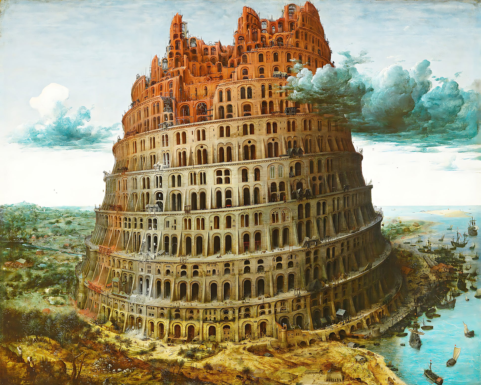 Building of the Tower of Babel Painting by Brueghel the Elder 8x10" Art Print