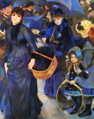 Umbrellas art print by Pierre-Auguste Renoir (1886)