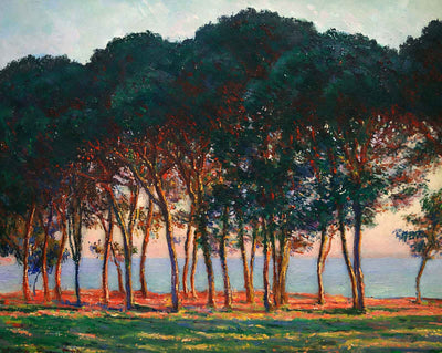 Under the Pine Trees at the End of the Day art print by Claude Monet (1888)