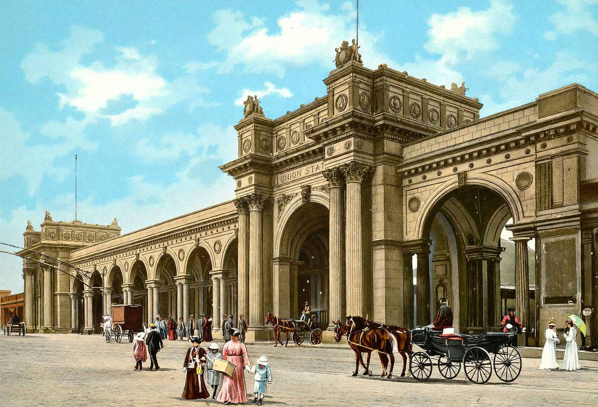 Union Station Columbus Ohio in 1905 Vintage Print (7 Sizes) - Premium Print