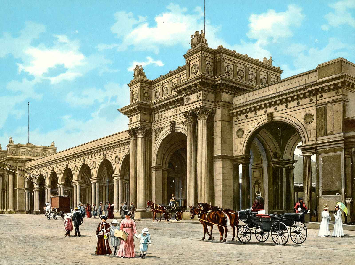 Union Station Columbus Ohio in 1905 Vintage Print (7 Sizes) - Premium Print