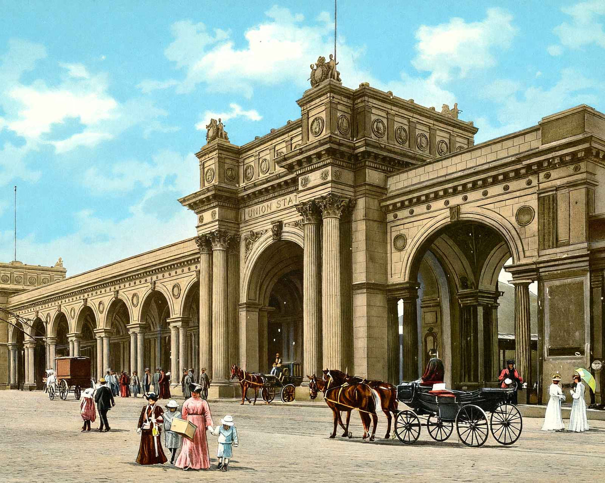Union Station in Columbus in 1905 vintage print