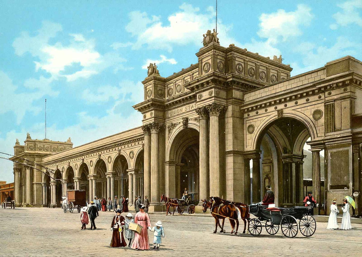 Union Station Columbus Ohio in 1905 Vintage Print (7 Sizes) - Premium Print