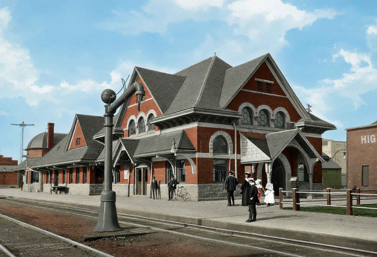 Union Station Muncie in 1908 Vintage Print (7 Sizes) - Acid Free