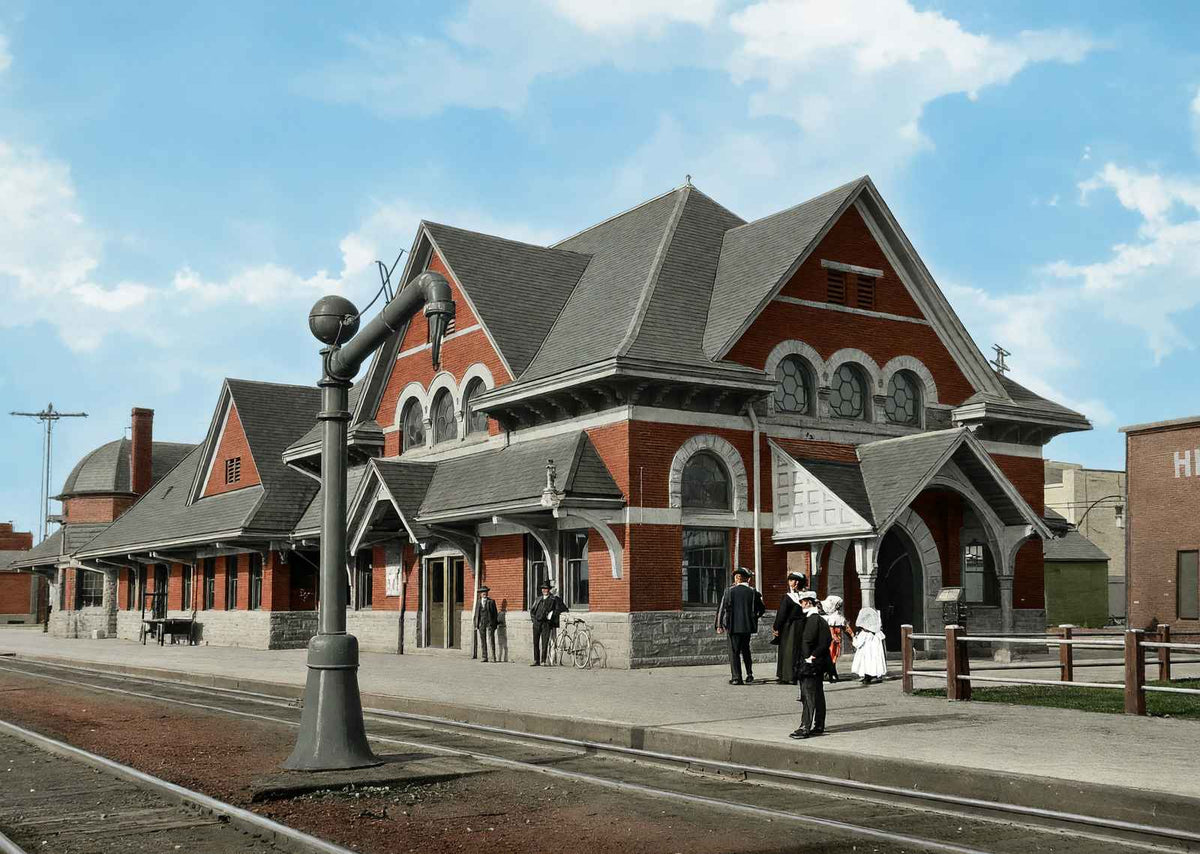 Union Station Muncie in 1908 Vintage Print (7 Sizes) - Acid Free
