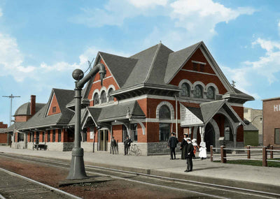 Union Station Muncie in 1908 Vintage Print (7 Sizes) - Acid Free