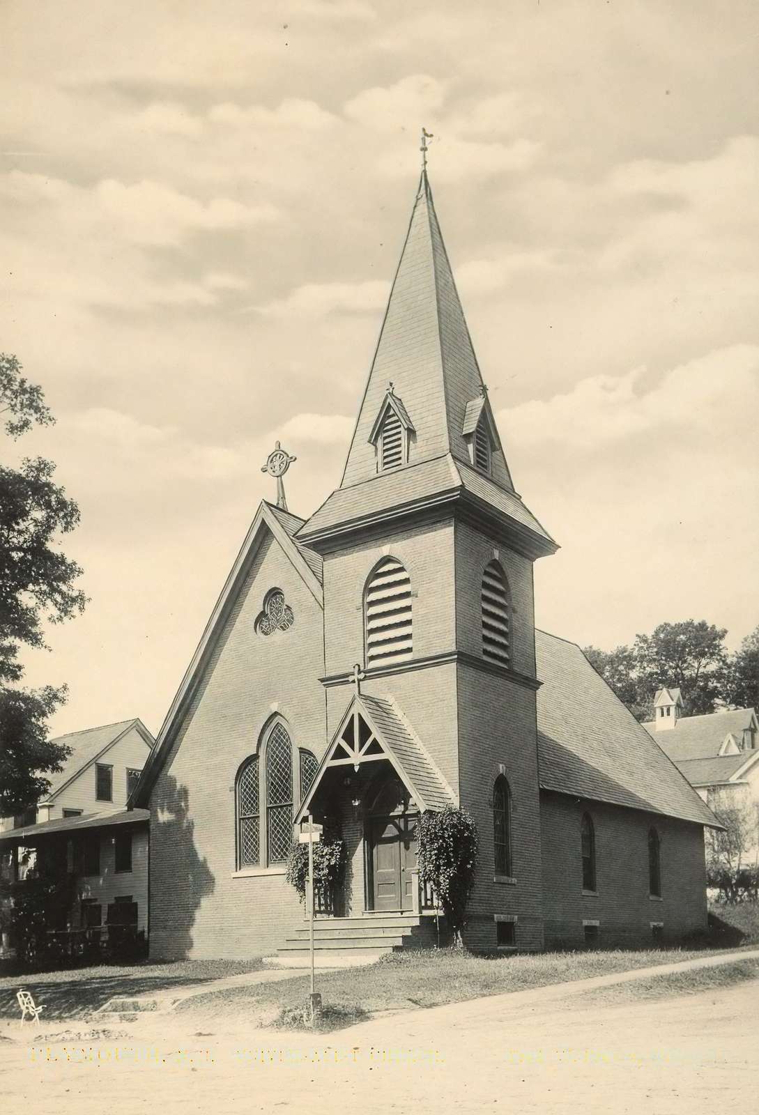 Universalist Church Plymouth NH in 1906 Vintage Print (7 Sizes) - Premium Print