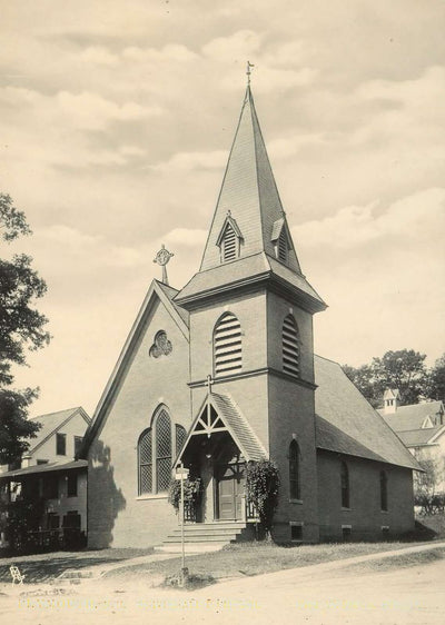 Universalist Church Plymouth NH in 1906 Vintage Print (7 Sizes) - Premium Print