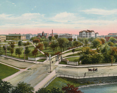 University of Minnesota General View in 1906 vintage print