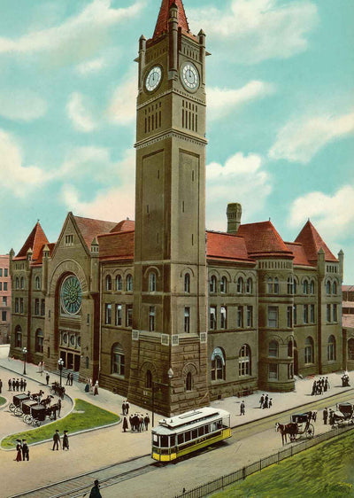 Union Station Indianapolis in 1905 Vintage Print (7 Sizes) - Reproduction