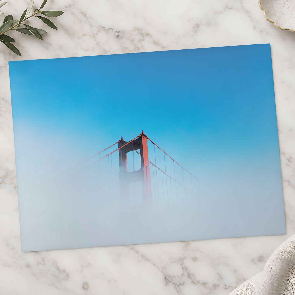 The Golden Gate Bridge in the Fog on a Sunny Day Photography Print (7 Sizes)