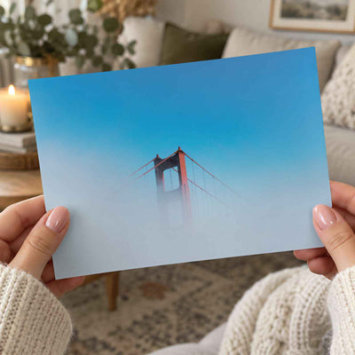 The Golden Gate Bridge in the Fog on a Sunny Day Photography Print (7 Sizes)