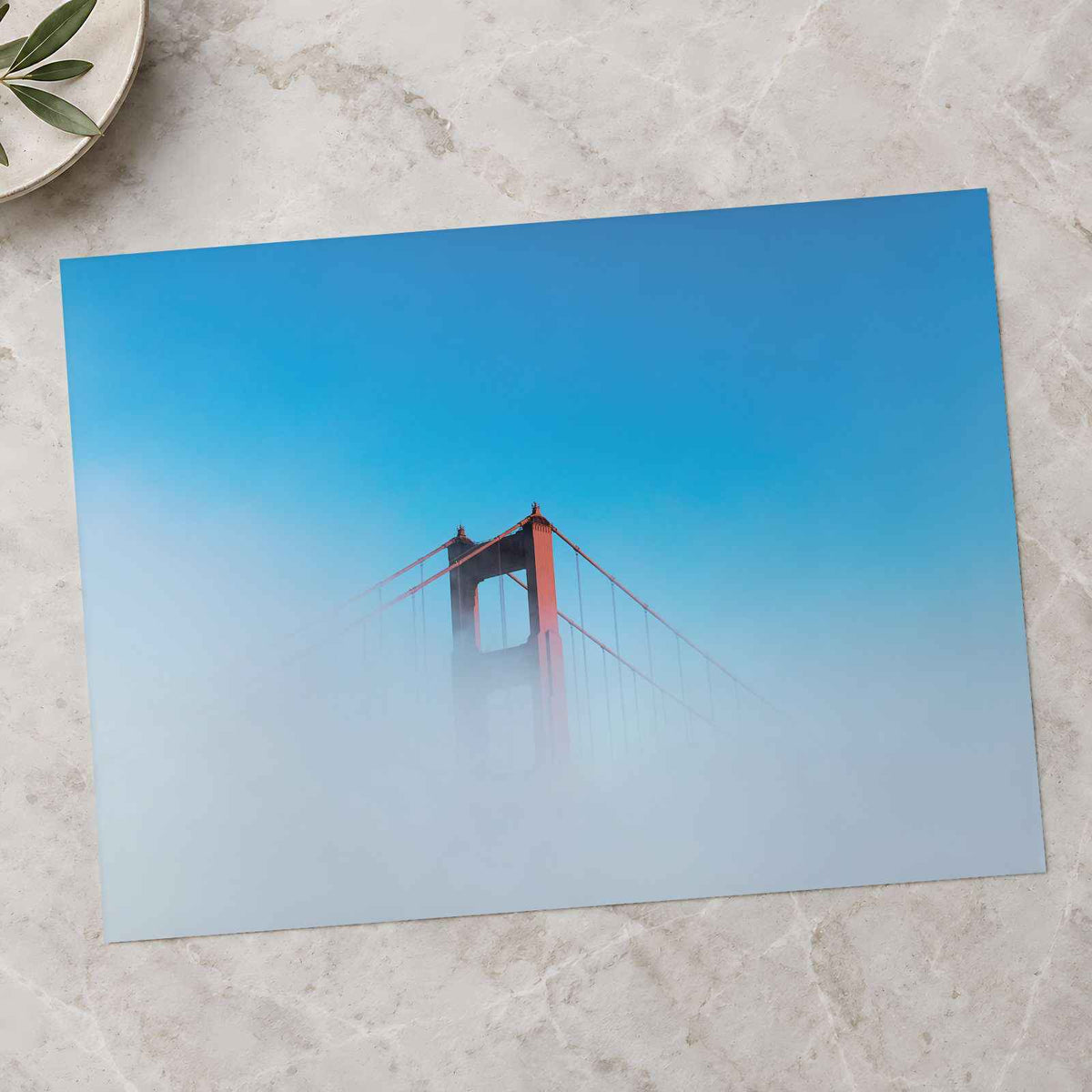 The Golden Gate Bridge in the Fog on a Sunny Day Photography Print (7 Sizes)