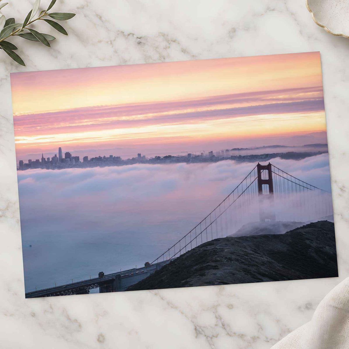 The Golden Gate Bridge Surrounded by Fog San Francisco Photo Wall Art (7 Sizes)