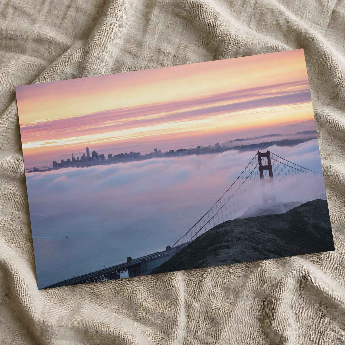 The Golden Gate Bridge Surrounded by Fog San Francisco Photo Wall Art (7 Sizes)