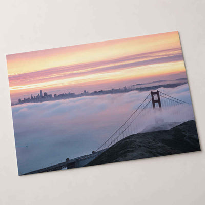The Golden Gate Bridge Surrounded by Fog San Francisco Photo Wall Art (7 Sizes)