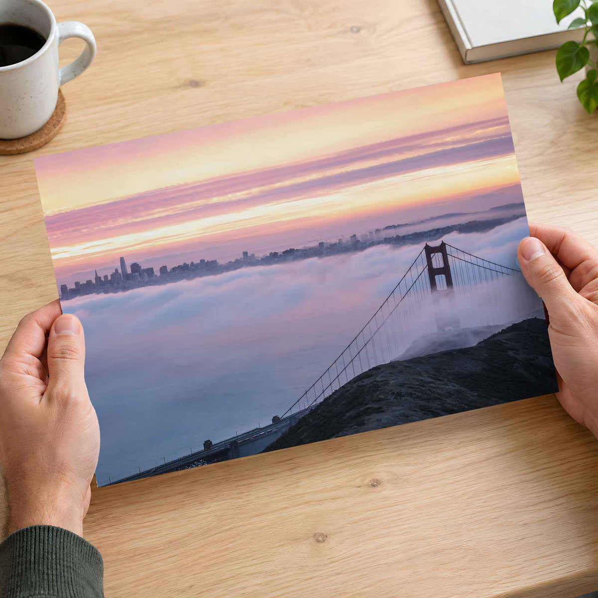 The Golden Gate Bridge Surrounded by Fog San Francisco Photo Wall Art (7 Sizes)