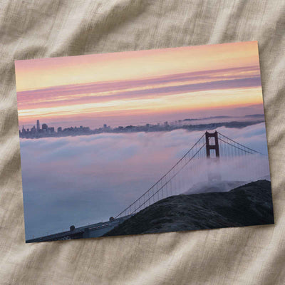 The Golden Gate Bridge Surrounded by Fog by Zetong Li Photo Print Wall Decor