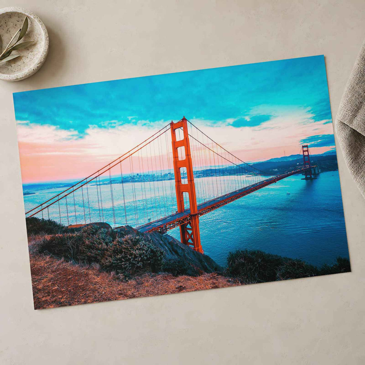 Famous Golden Gate Bridge, San Francisco Photo Wall Print (7 Sizes) - Frameable