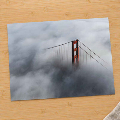 An Aerial View of the Golden Gate Bridge in the Clouds by Casey Horner Photo Print Wall Decor