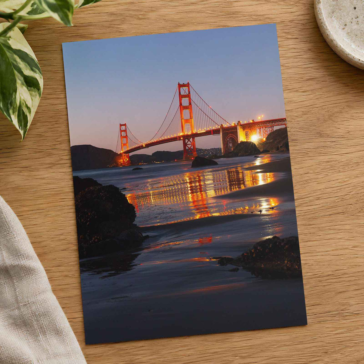 The Golden Gate Bridge Lit Up at Night San Francisco Photo Wall Art (7 Sizes)