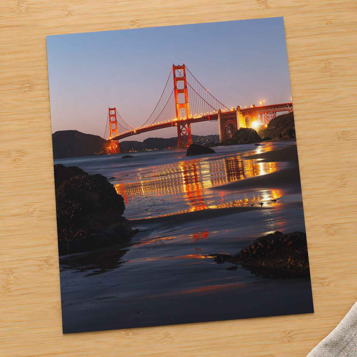 The Golden Gate Bridge Lit Up at Night San Francisco Photo Wall Art (7 Sizes)