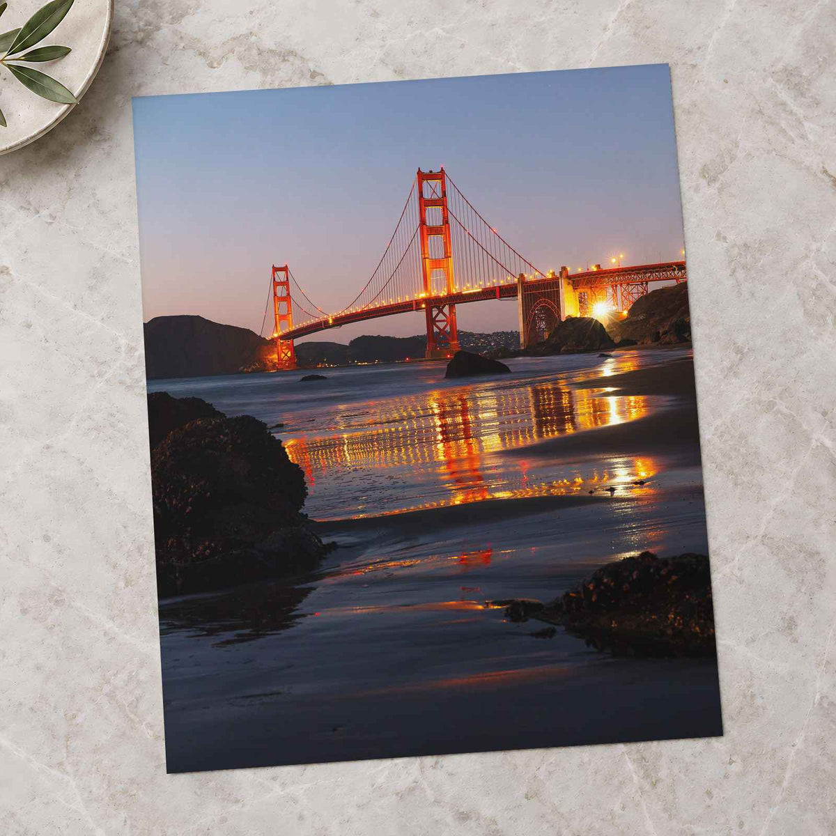 The Golden Gate Bridge Lit Up at Night by Joshua Earle Photo Print Wall Decor