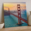 Aerial View of Traffic Moving on Golden Gate Bridge During Sunset Photo Wall Art