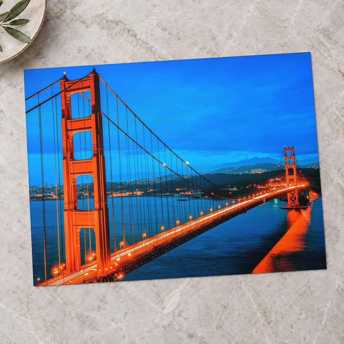 Famous Golden Gate Bridge in San Francisco at Night Photo Wall Art (6 Sizes)