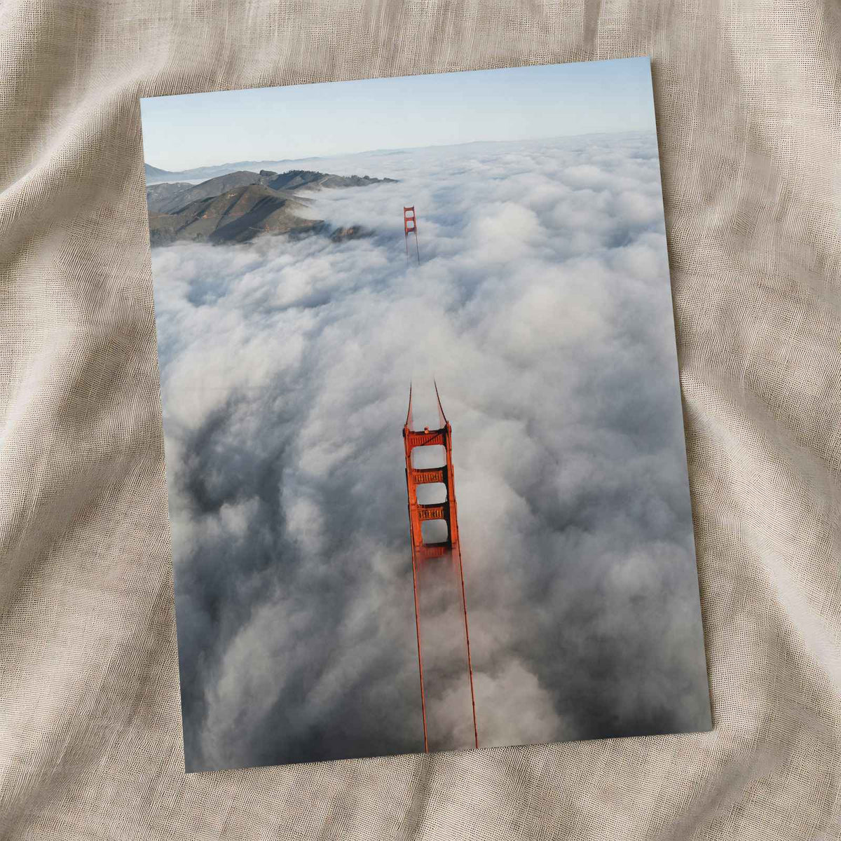An Aerial View of the Golden Gate Bridge in the Clouds by Casey Horner Photo Print Wall Decor