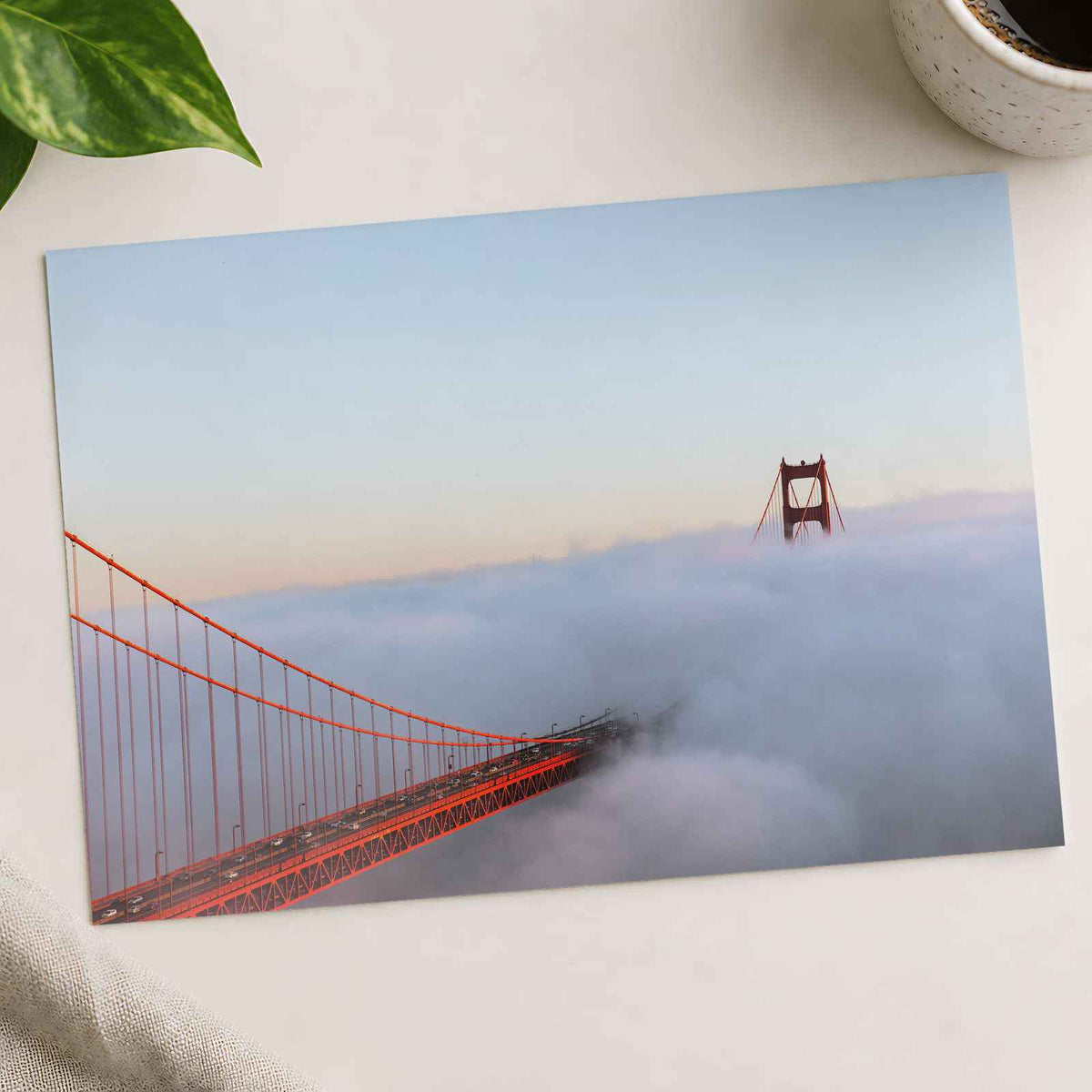 A View of the Golden Gate Bridge in the Fog San Francisco Photo Print (7 Sizes)