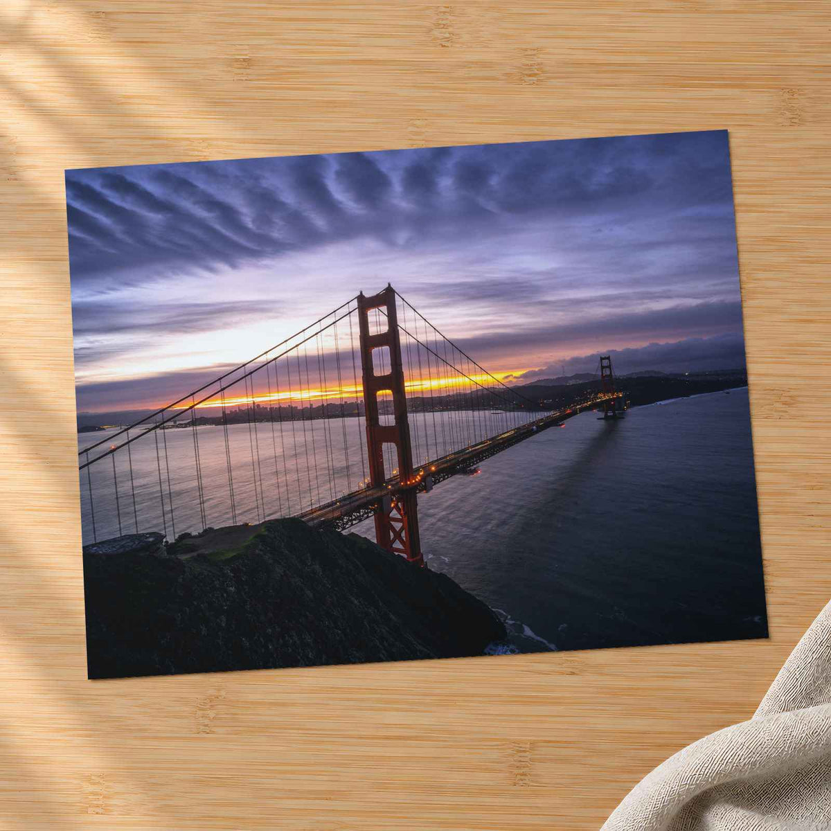 A View of the Golden Gate Bridge at Sunset San Francisco Photo Print (7 Sizes)