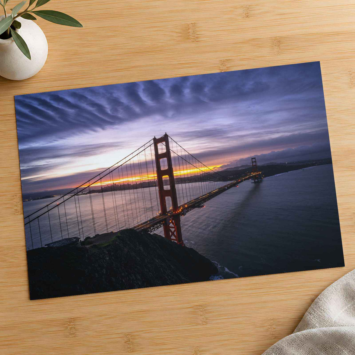 A View of the Golden Gate Bridge at Sunset San Francisco Photo Print (7 Sizes)