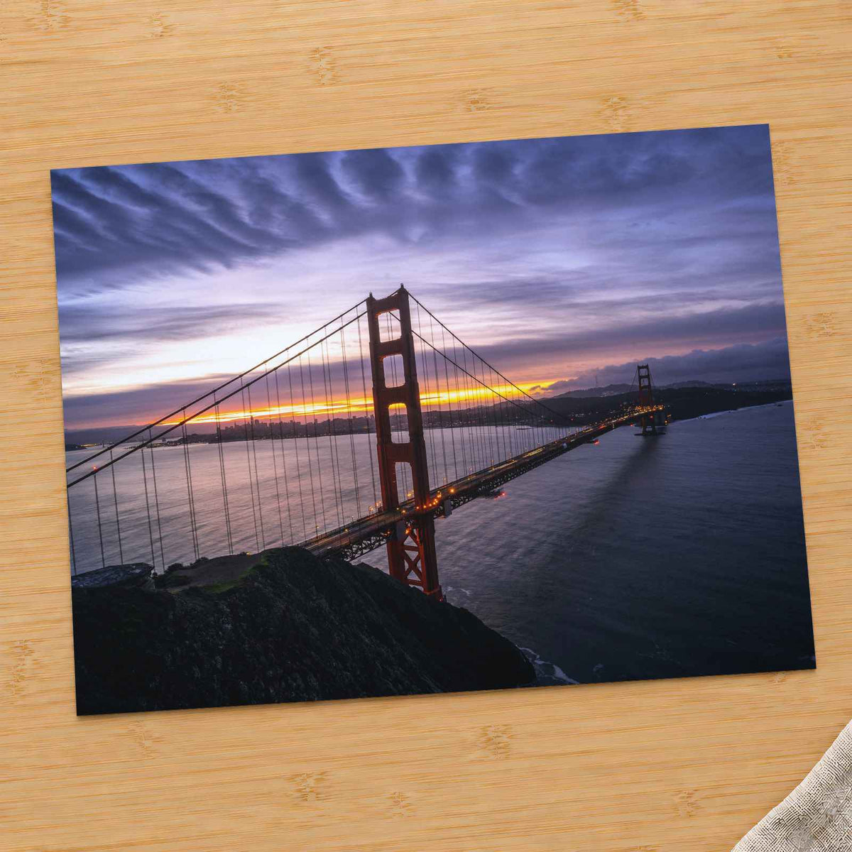 A View of the Golden Gate Bridge at Sunset San Francisco Photo Print (7 Sizes)