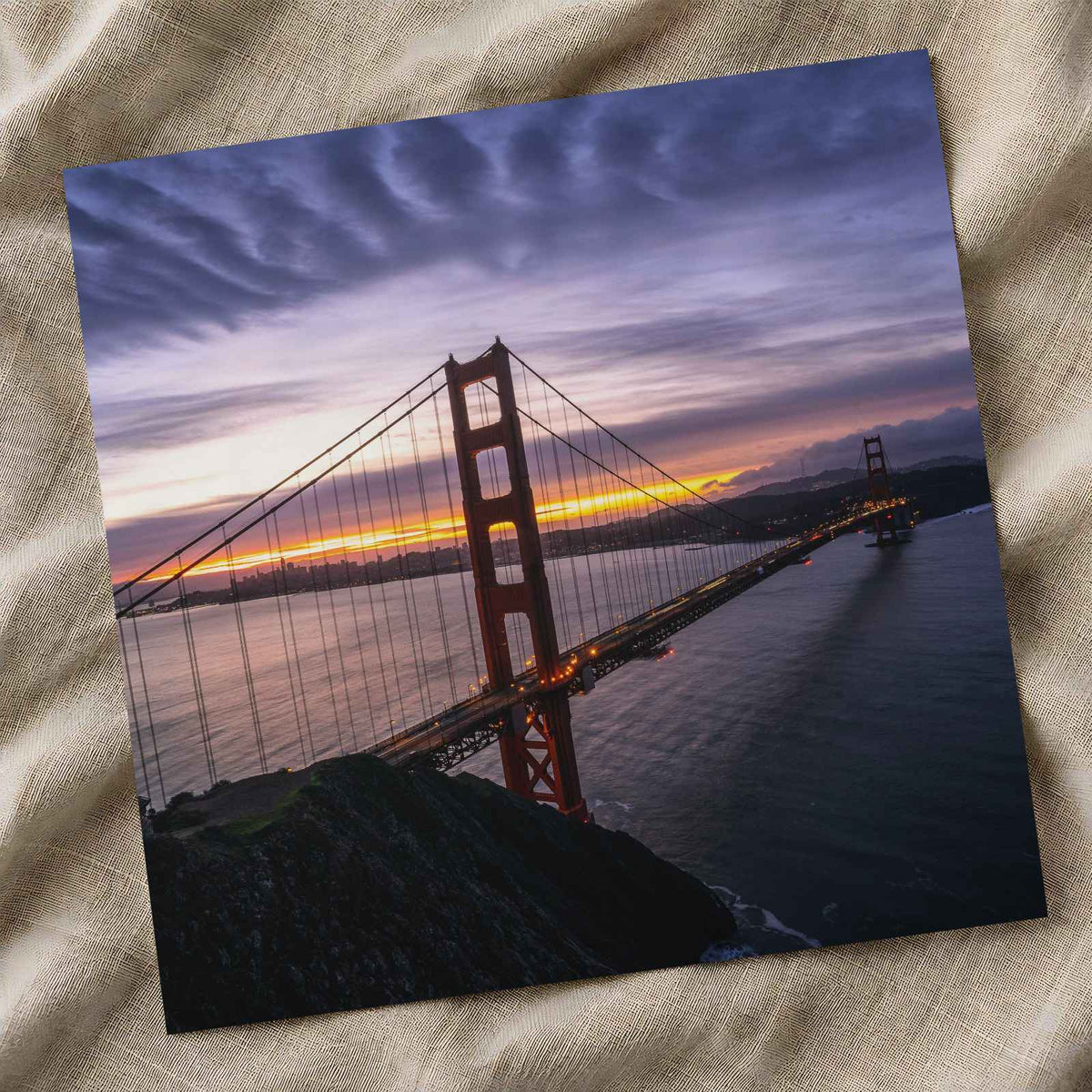 A View of the Golden Gate Bridge at Sunset San Francisco Photo Print (7 Sizes)