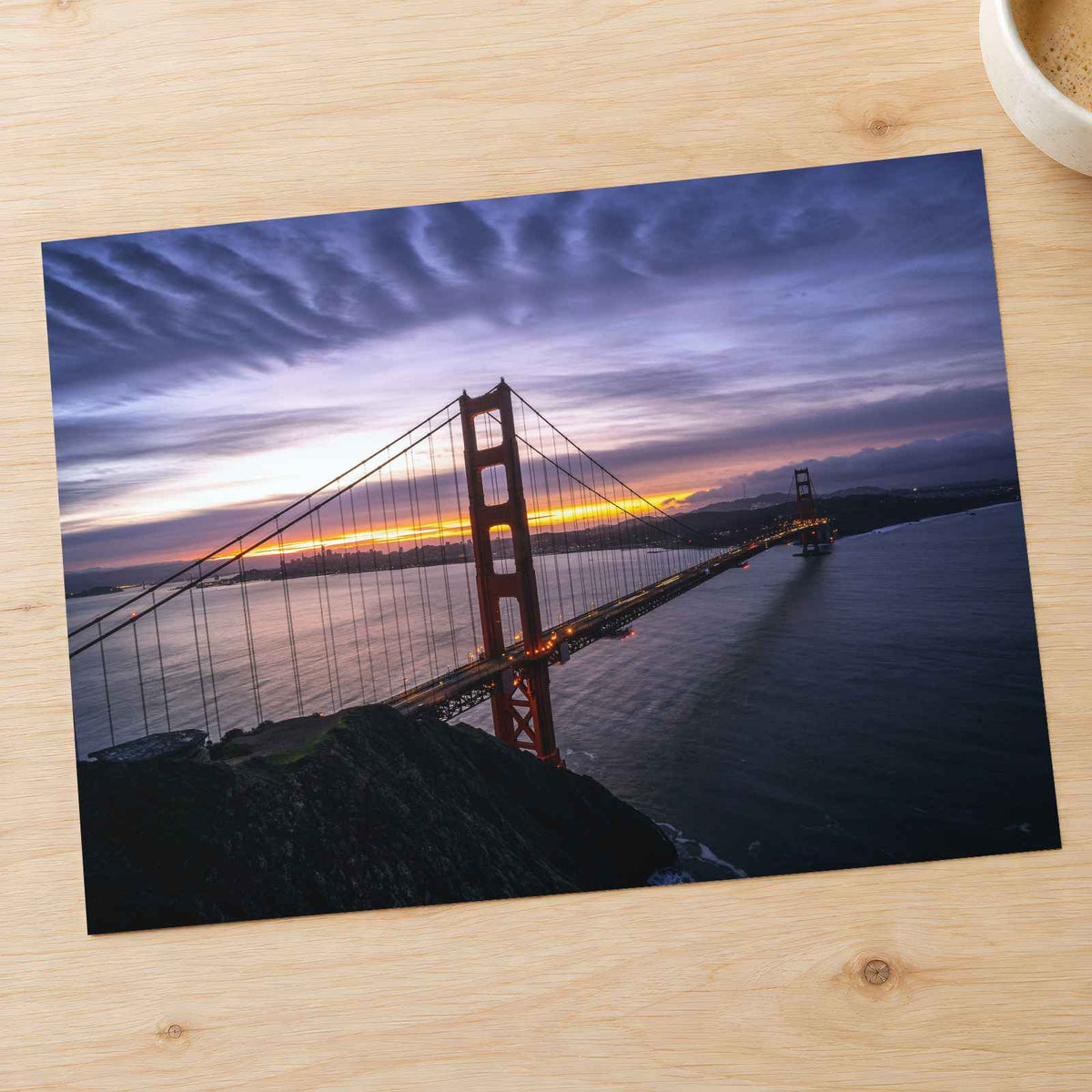 A View of the Golden Gate Bridge at Sunset San Francisco Photo Print (7 Sizes)