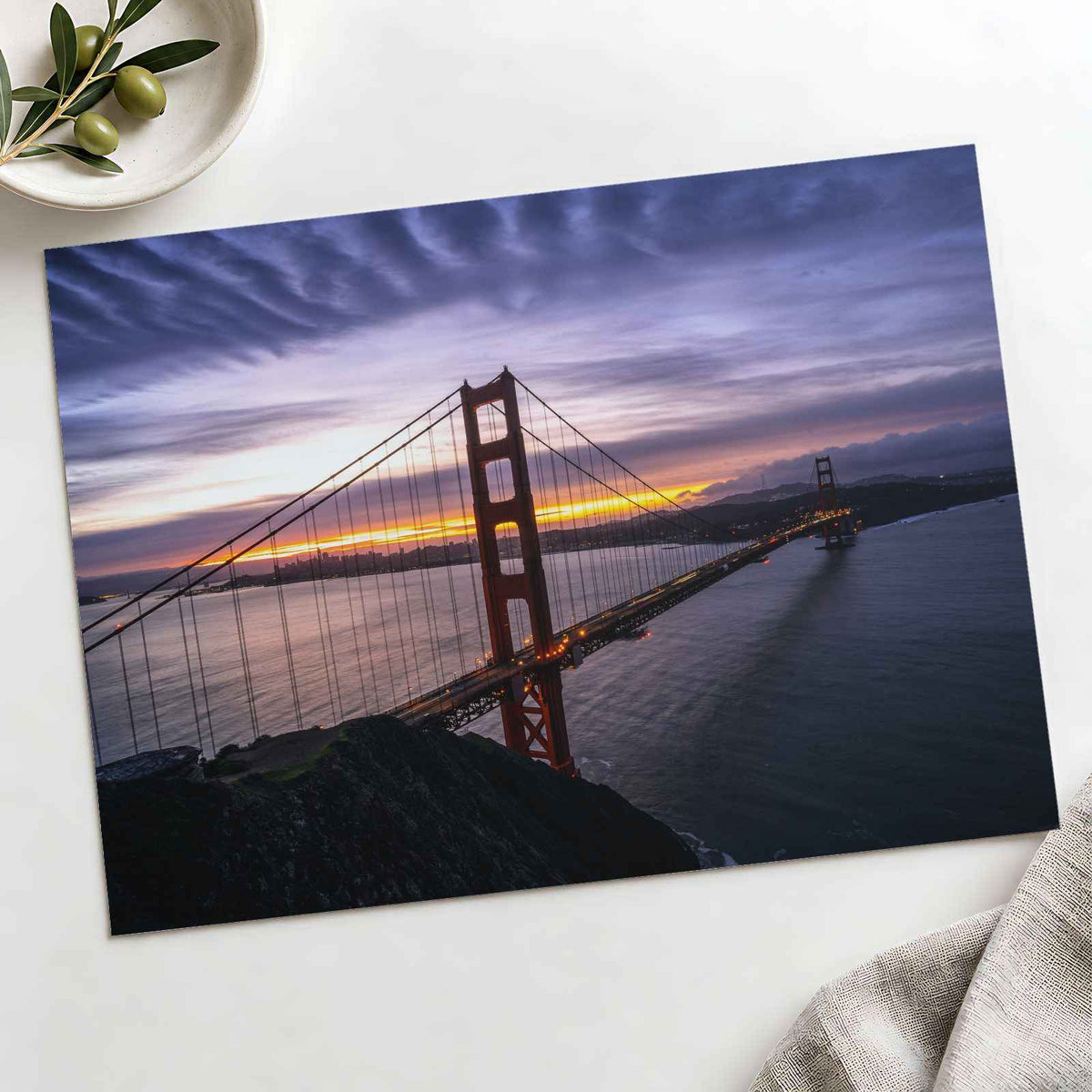 A View of the Golden Gate Bridge at Sunset by Casey Horner Photo Print Wall Decor