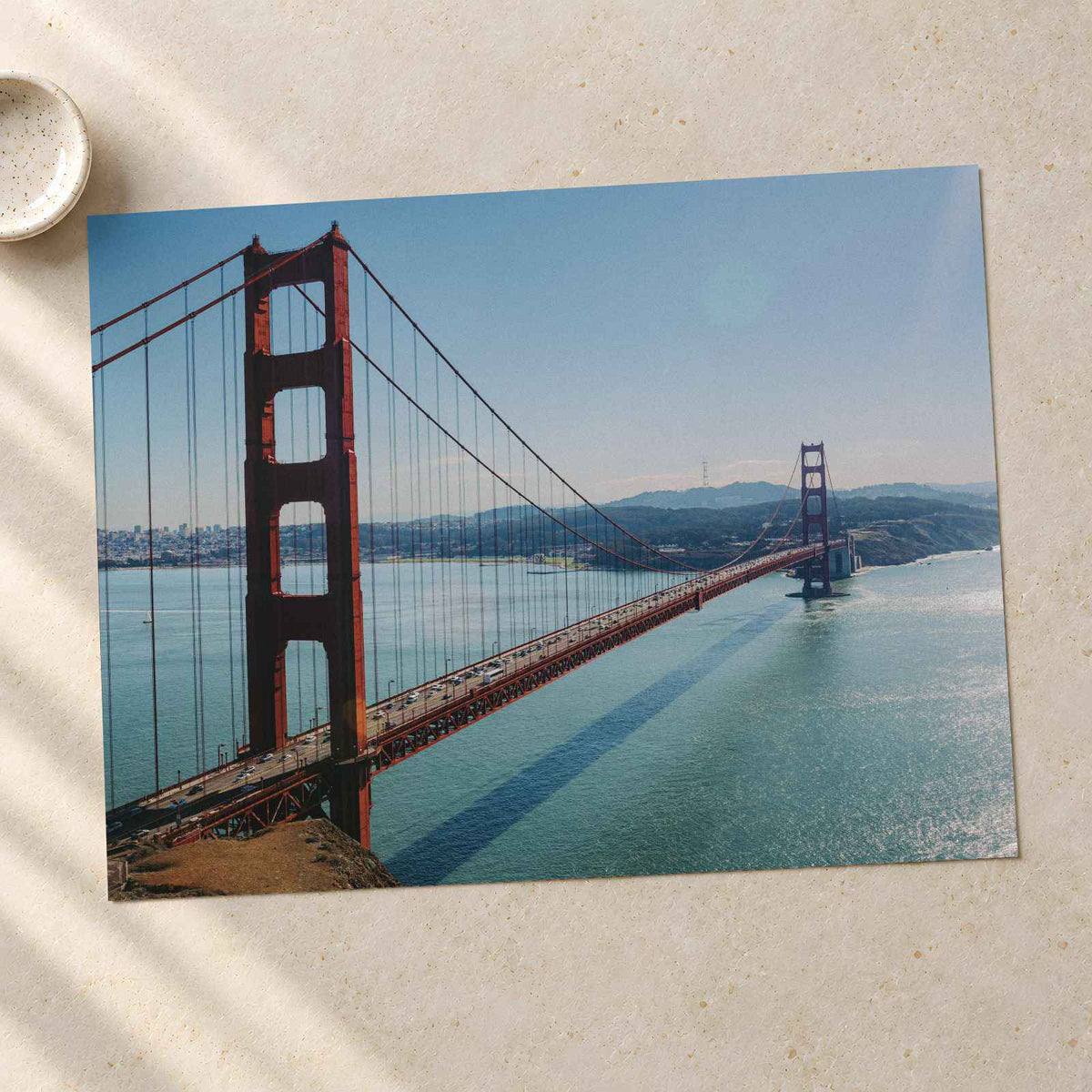 A View of the Golden Gate Bridge from the Top of a Hill Photo Wall Art (7 Sizes)