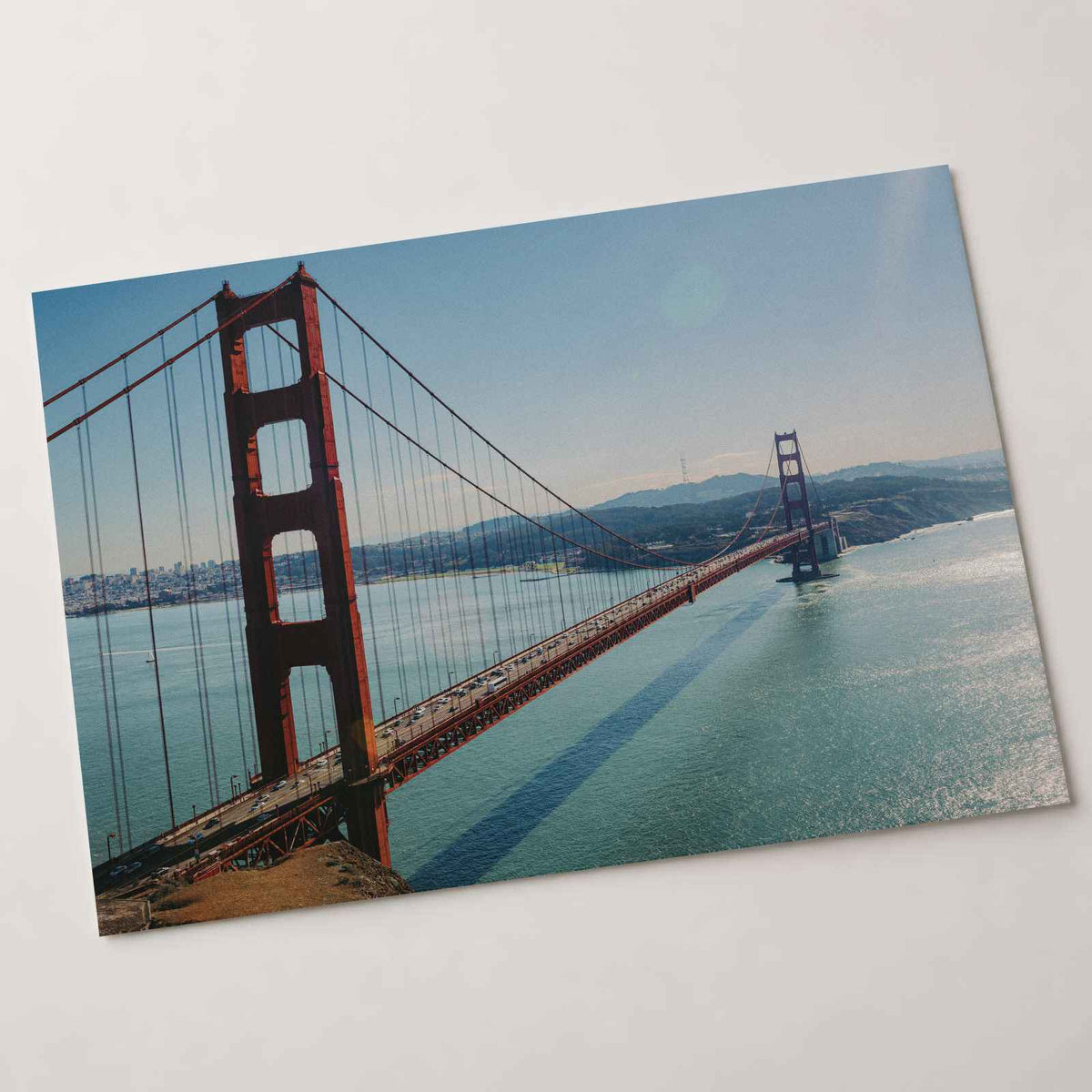 A View of the Golden Gate Bridge from the Top of a Hill Photo Wall Art (7 Sizes)