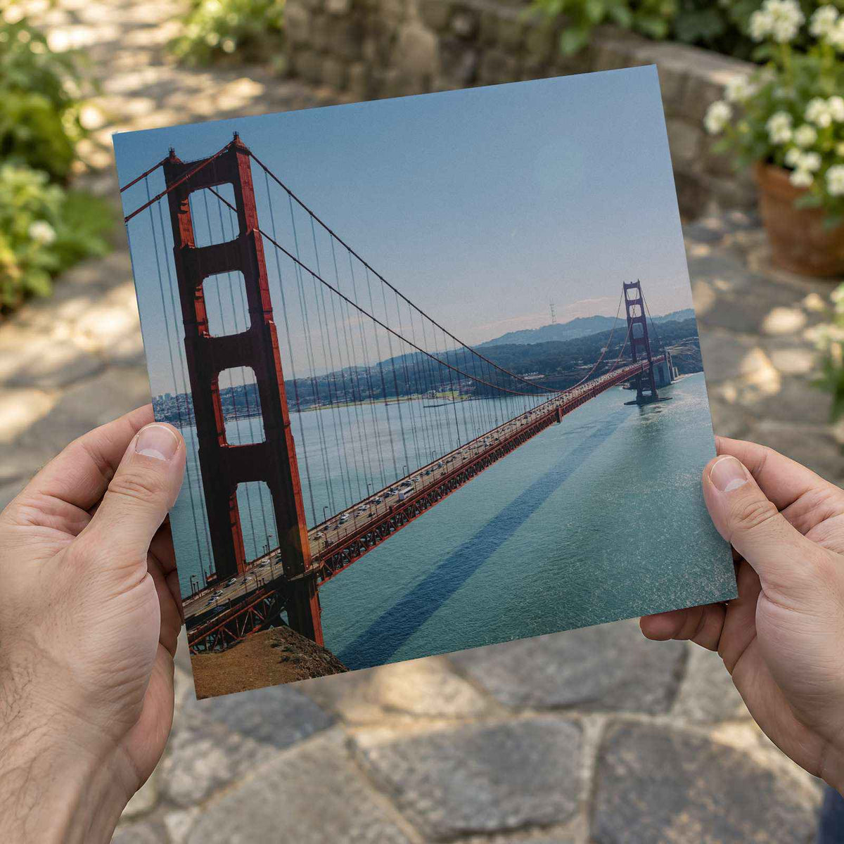 A View of the Golden Gate Bridge from the Top of a Hill Photo Wall Art (7 Sizes)